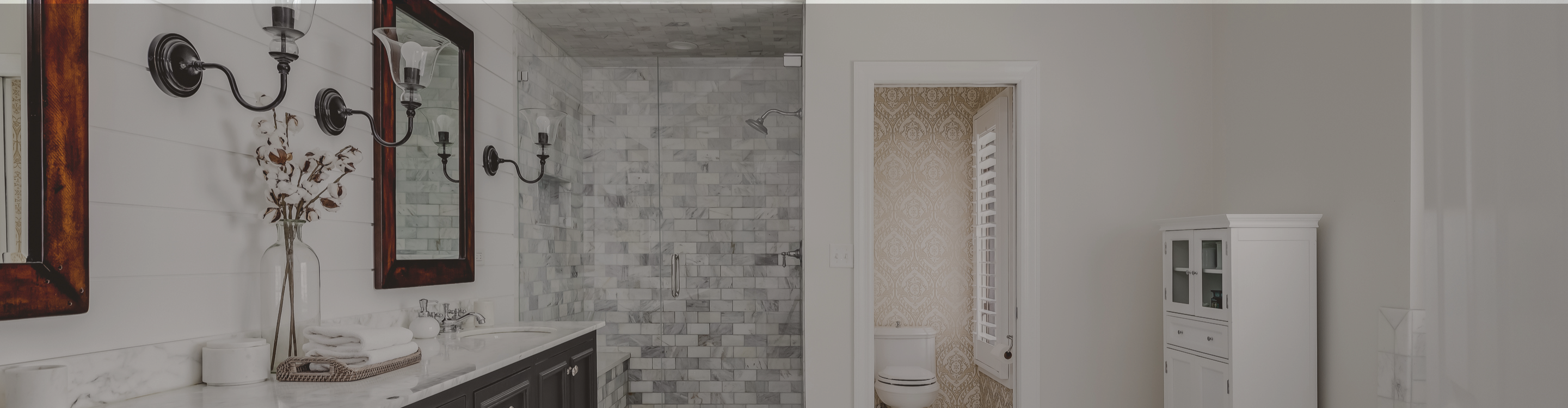 gray and white custom tiled walk-in shower