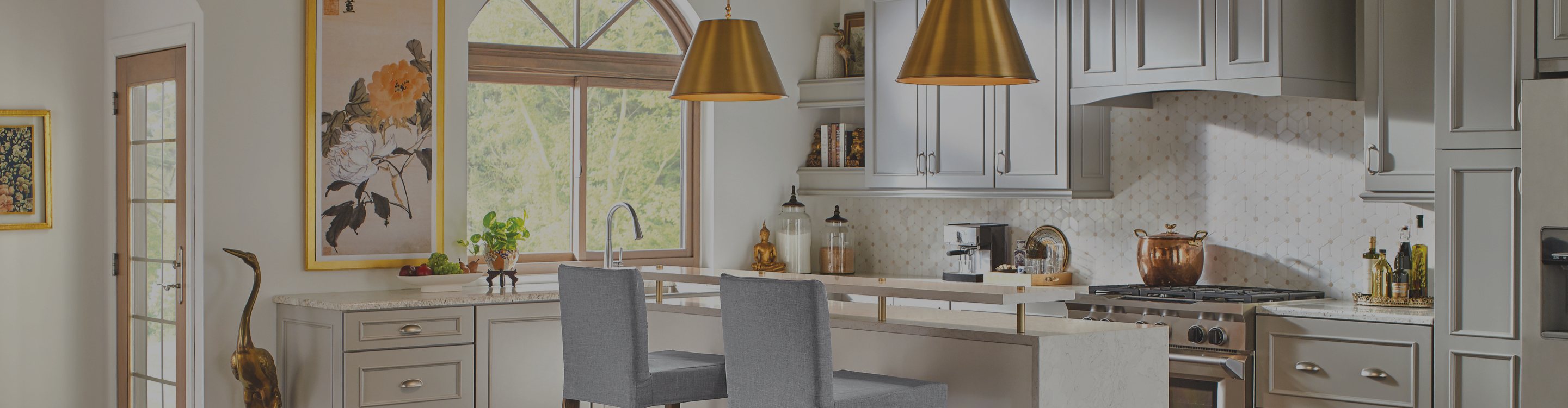 beautiful backsplash tiles in a bright kitchen